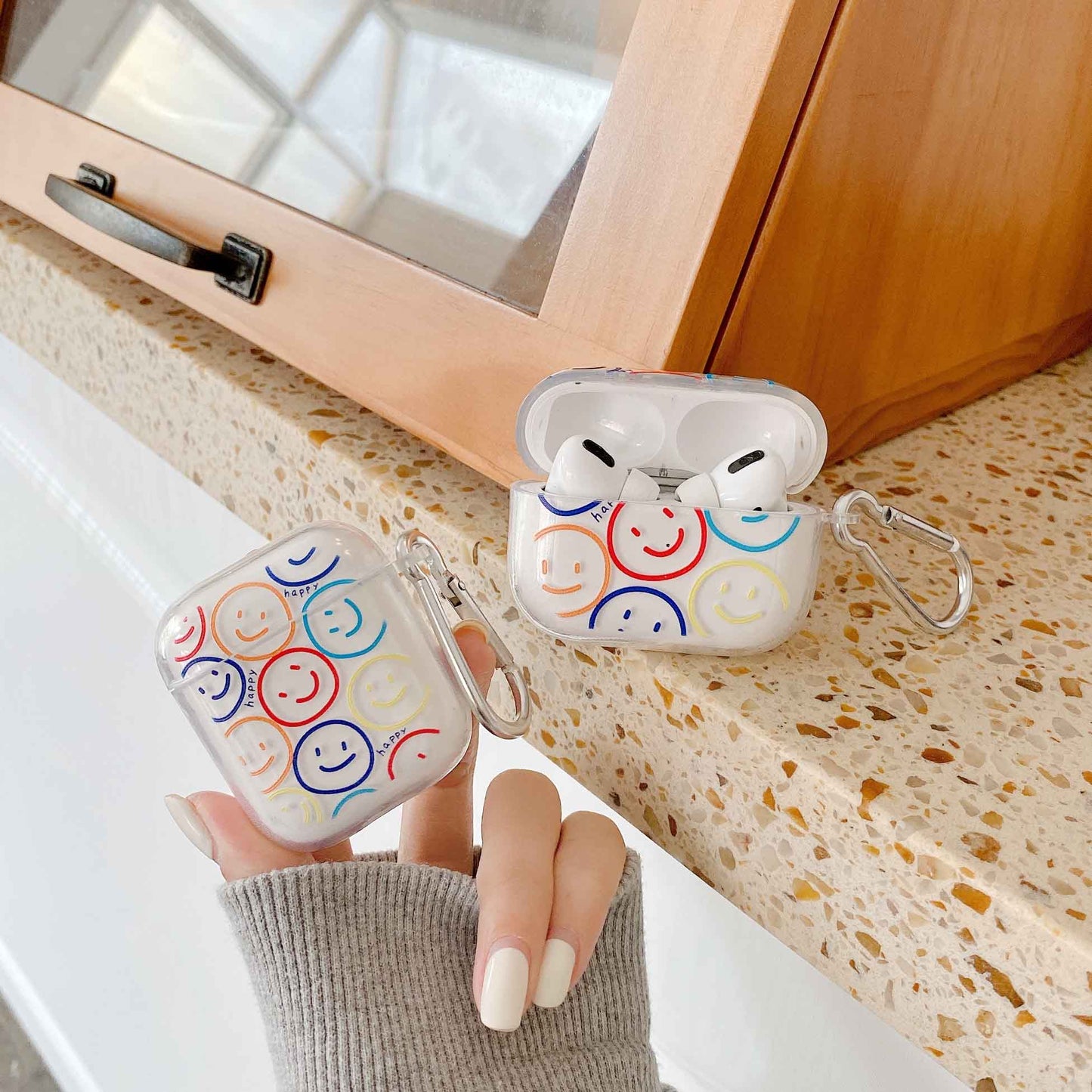 Copy of Smiley soft clear silicone Earphone shell For Apple Airpod 2/1 Cover For Airpod pro 3 Earphone case for airpods capa fundas
