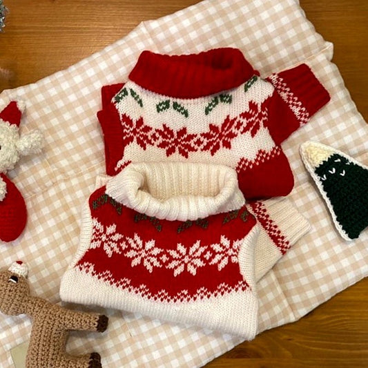 Autumn and winter puppy two legged sweater small and medium-sized dog warm knit sweater Christmas cat clothes