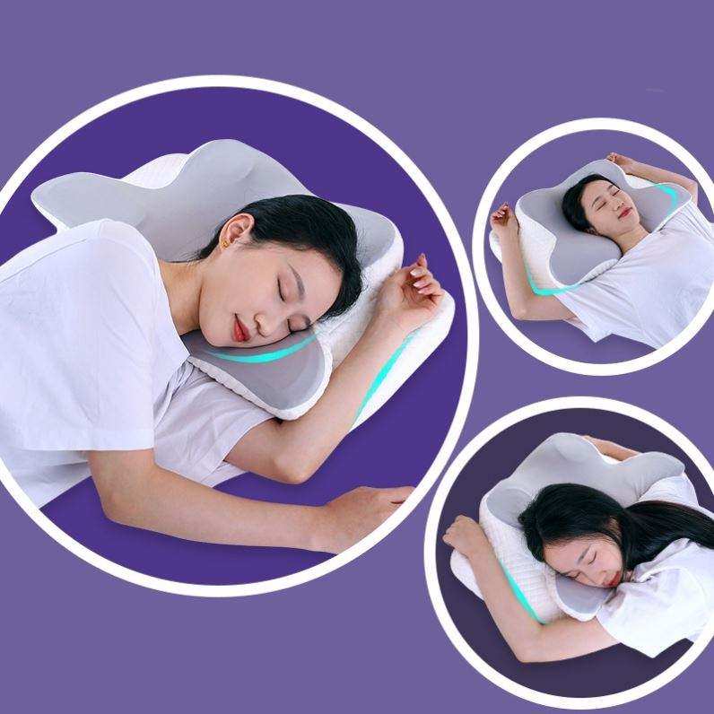 Copia de Almohada cervical ergonómica para dormir, almohada ortopédica de apoyo, inodora, de contorno, para el dolor de cuello, de espuma viscoelástica
