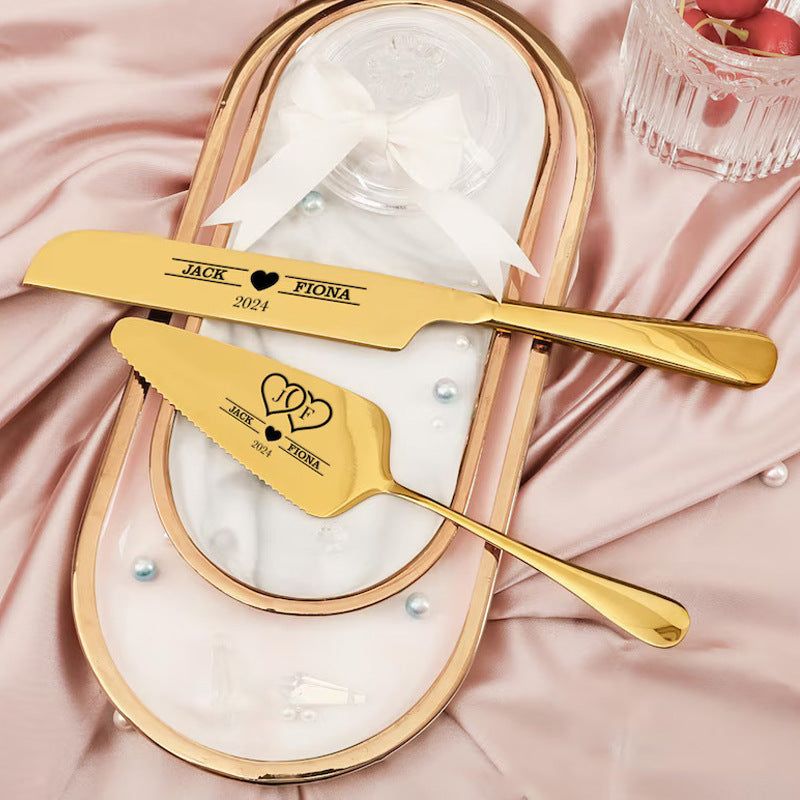 Personalized Custom Stainless Steel Cake Knife Spatula Fork