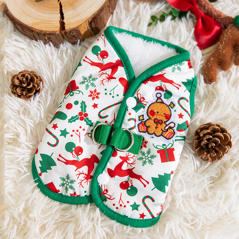 Autumn and winter puppy two legged sweater small and medium-sized dog warm knit sweater Christmas cat clothes