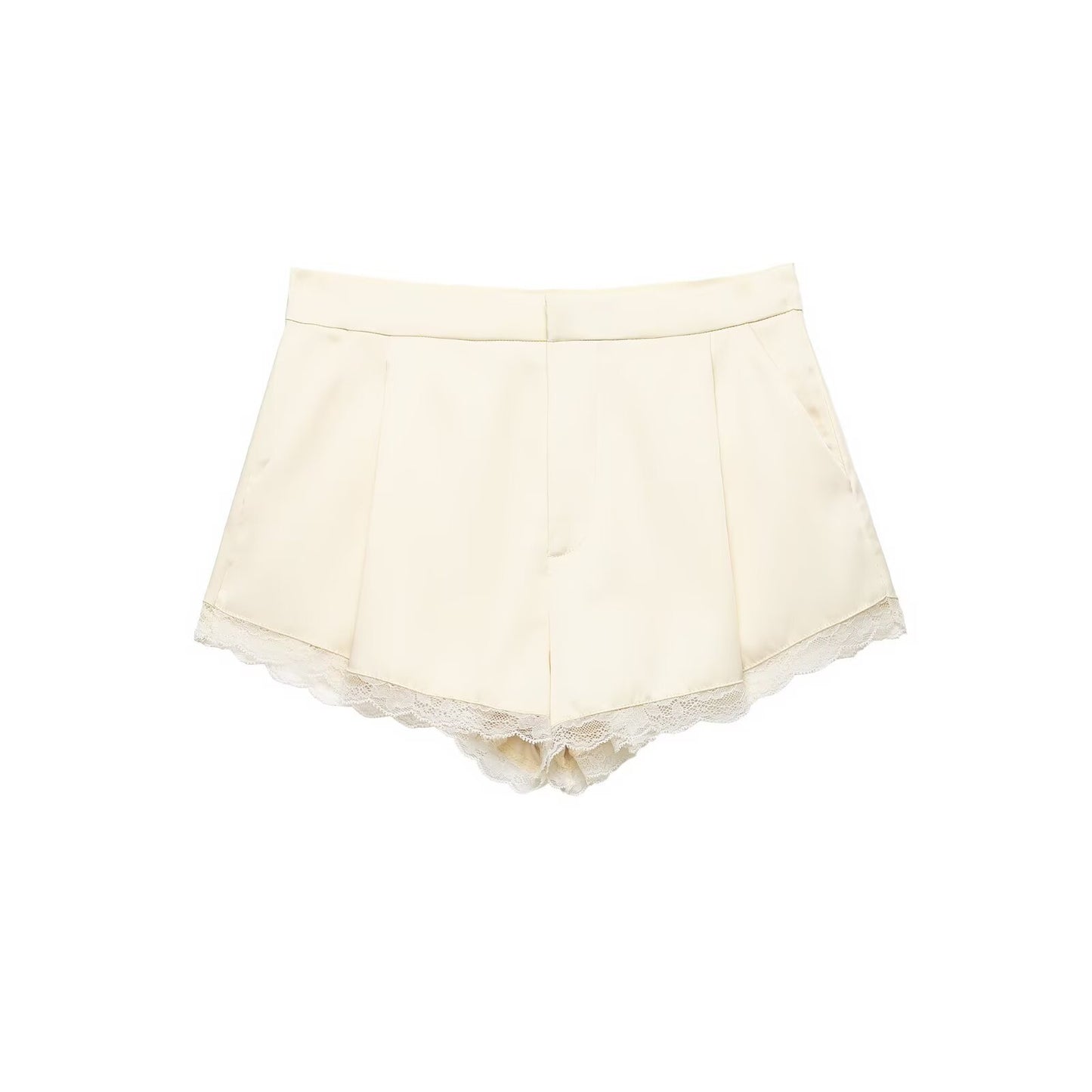 Spicy Girl Lace Satin Texture Shorts