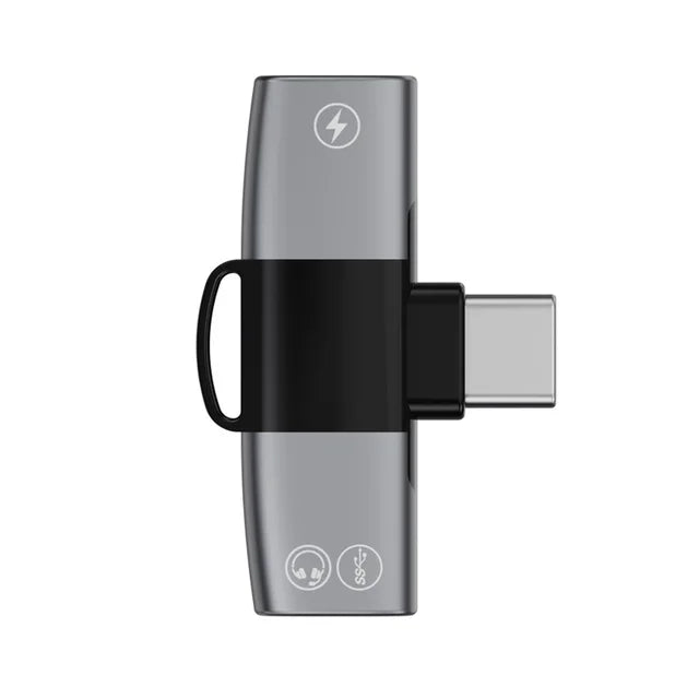 Copy of OTG USB Type C Splitter to Double Type C Jack AUX Audio Headphone Adapter PD15W Charging for iPhone 15 Samsung Xiaomi MacBook