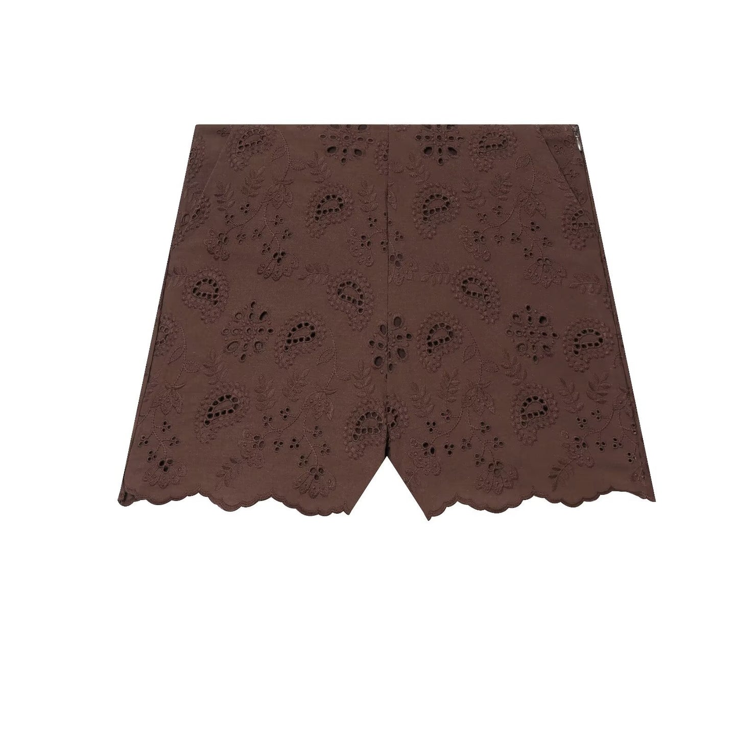 Spicy girl hollow embroidery casual shorts