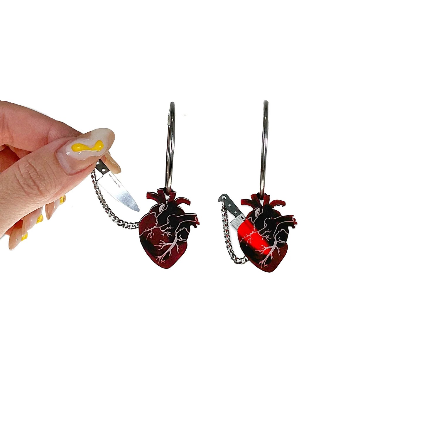 Chopped Heart Hoops Creative Heart Earrings, Heart Bracelets, Heart Crafts