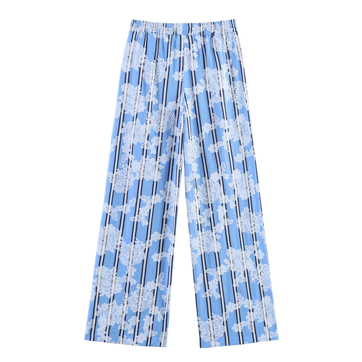 Versatile striped printed loose pants