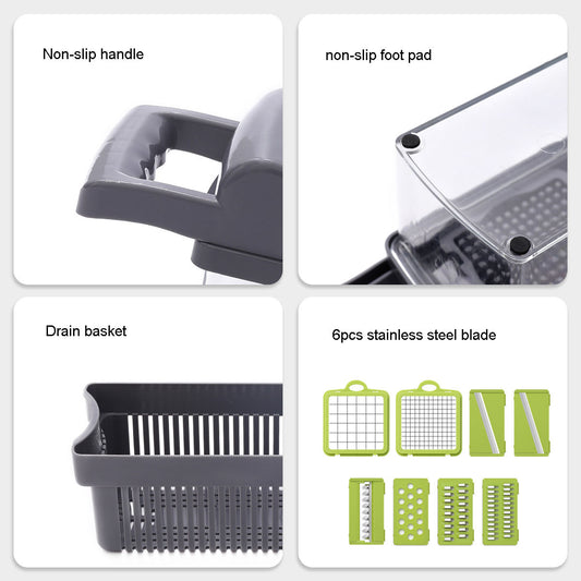 Copy of Kitchen Multifunctional Vegetable Cutter Potato Dicer Slicer Cucumber Shredder Home Multifunctional Vegetable Cutter