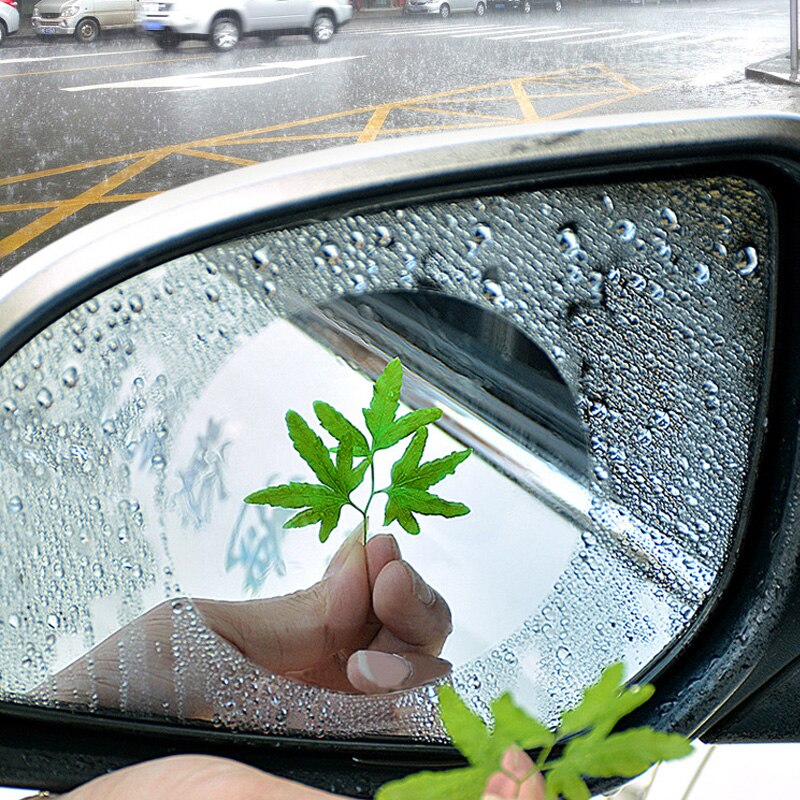 Copia de 2 unidades/juego de láminas antiniebla para espejo de coche, lámina protectora transparente para espejo retrovisor de coche, a prueba de agua y lluvia, adhesivo para coche