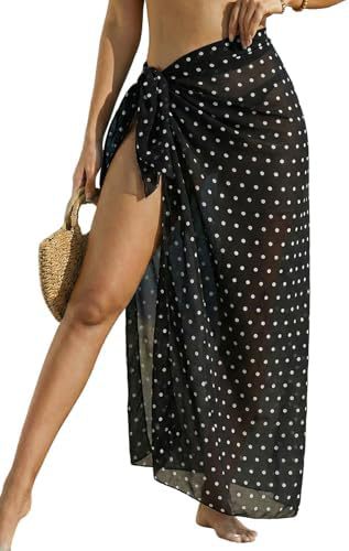 Copy of Women's Swimwear Transparent Sheer Cover-Up High-Slit One-Size Swim Dress Summer Floral Print Chiffon