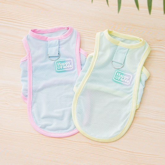 Pet Sun Protection Clothes Cool Small Dog Clothing Summer Lightweight Teddy Pomeranian Pastel Color Pet Clothing Summer
