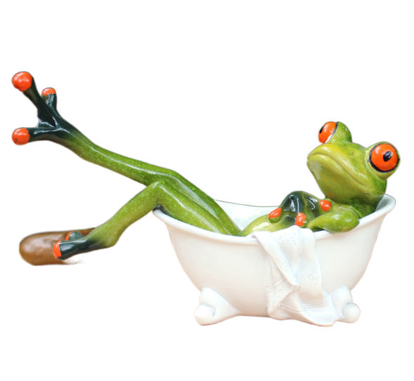 Crafts frog ornaments resin home living tabletop