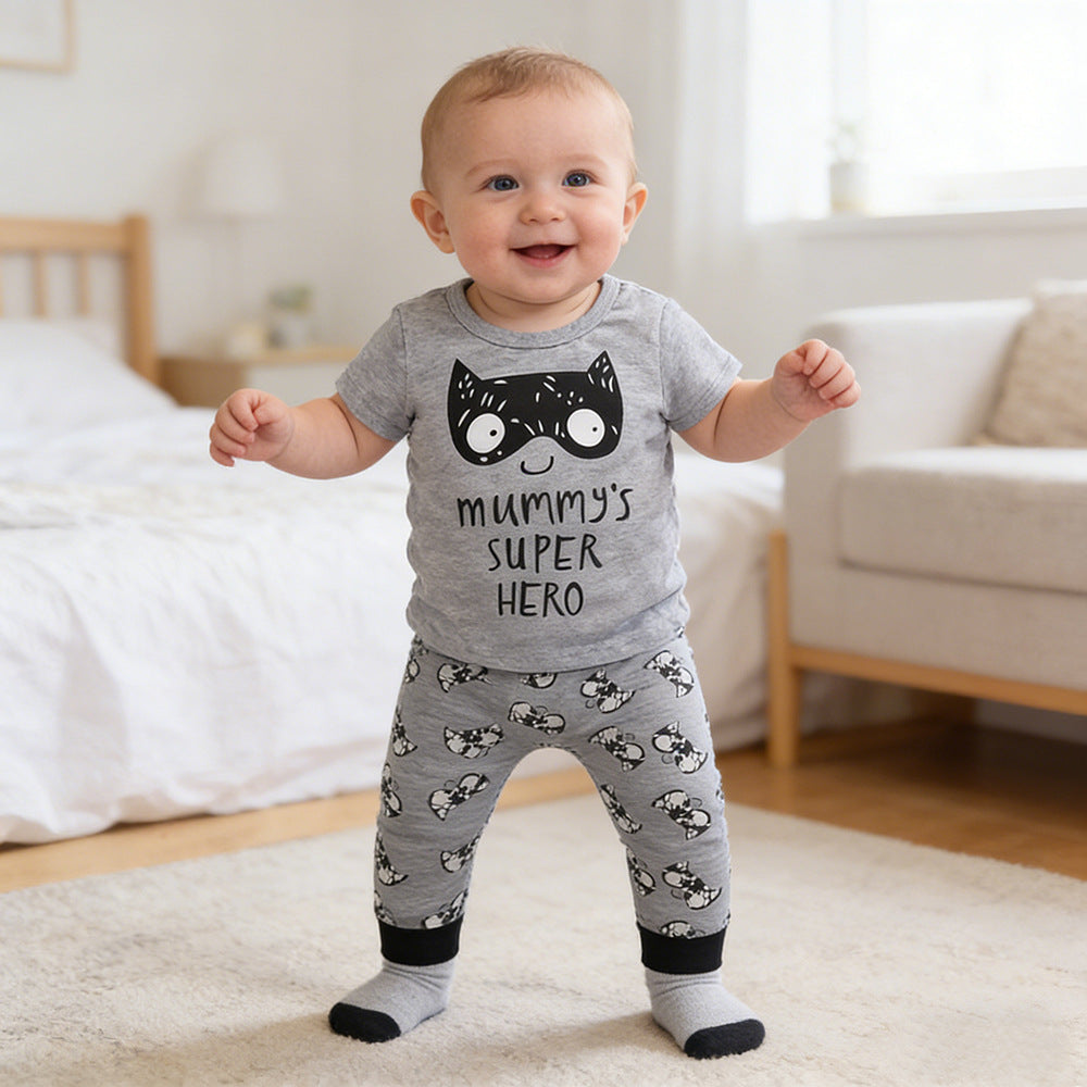 Children's short sleeved T-shirt+pants