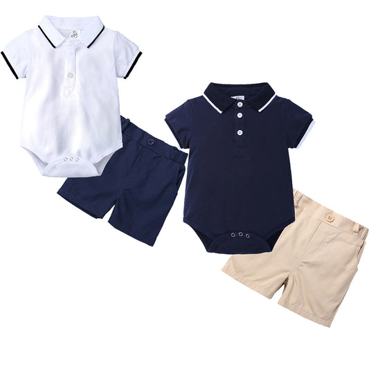 Polo polo shirt short sleeved shirt shorts set