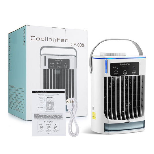 Enfriador de aire Ventilador de aire acondicionado Pequeño aire acondicionado móvil Ventilador de pulverización de humidificación para el hogar