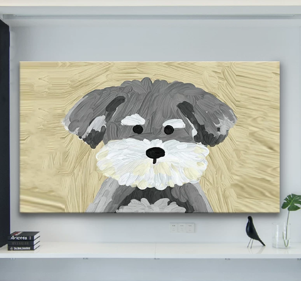 Cartoon oil painting dog dustproof TV cover simple TV cloth cover large TV cover