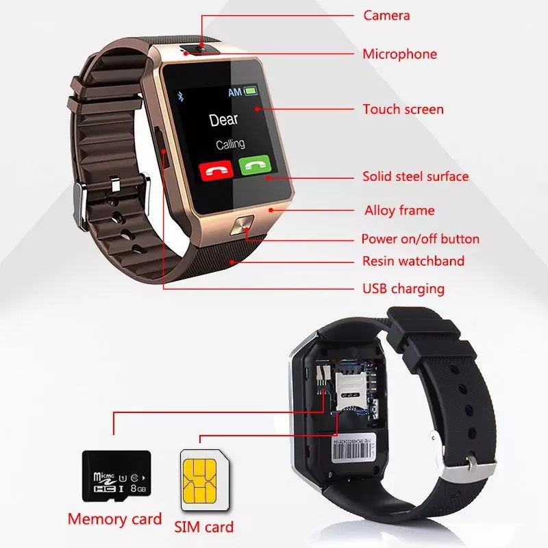 Copia de DZ09 Smart Watch Bluetooth Reloj para niños con teléfono Pantalla táctil Tarjeta Multi-idioma Llamada de actualización ponible inteligente