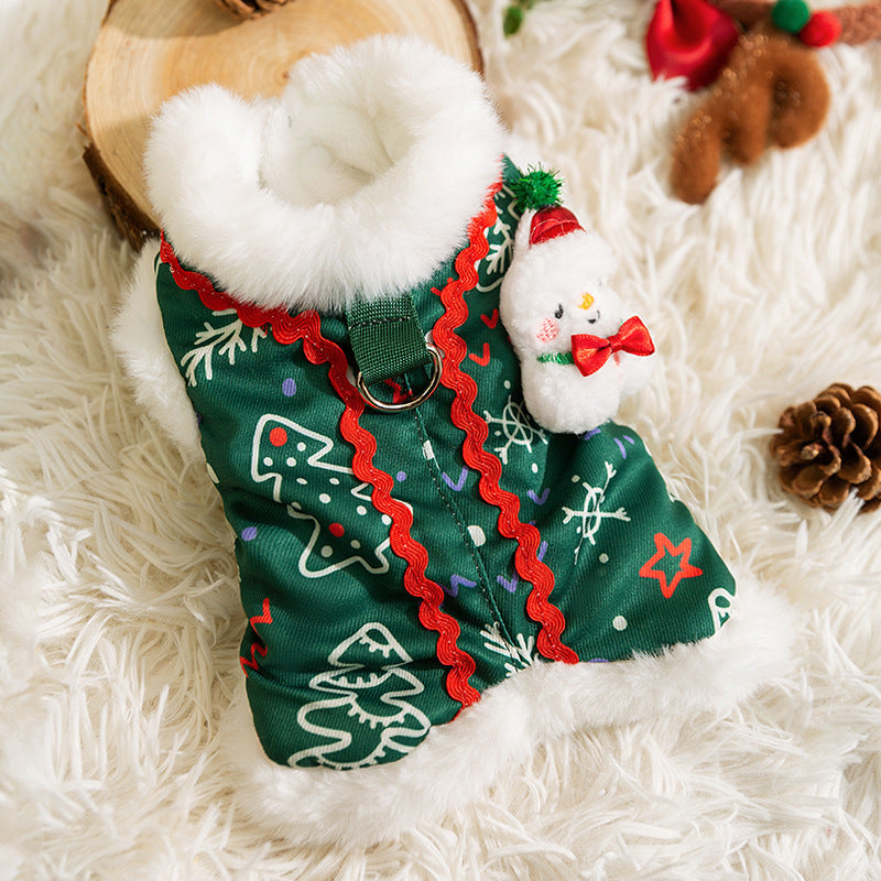 Autumn and winter puppy two legged sweater small and medium-sized dog warm knit sweater Christmas cat clothes