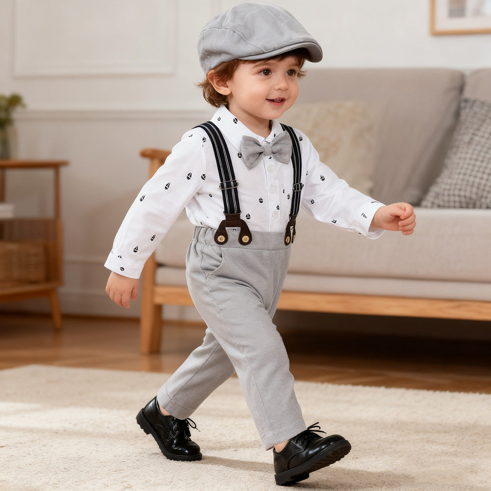 Conjoined bag flatwear overalls hats gentlemen's clothing