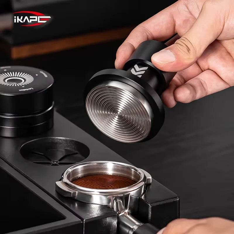 IKAPE 51/53.3/58.35MM V6 Impact Espresso Tamper with Sound Feedback,15lb/30lb Interchangeable Springs coffee machine accessories