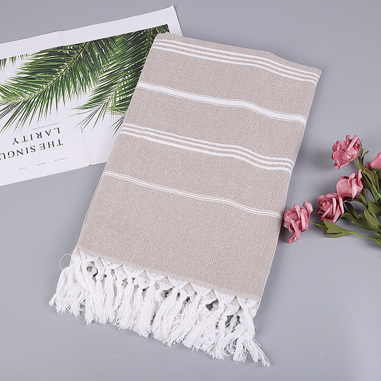 Turkish Beach Towel Striped Fringe Quick-Dry Large Size Cotton Bath Towel Multiple Styles Wholesale