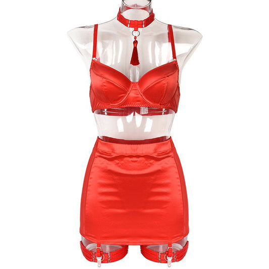 Christmas Day Uniform, Neck Hanging, Tassel, Split Style Lingerie