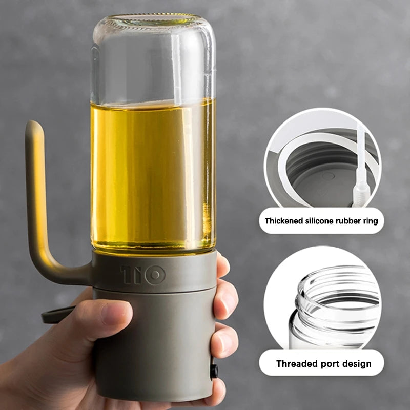 Copia de Botella pulverizadora de aceite de 250ml, dispensador de aceite de cocina de vidrio de borosilicato alto, pulverizador de aceite de oliva