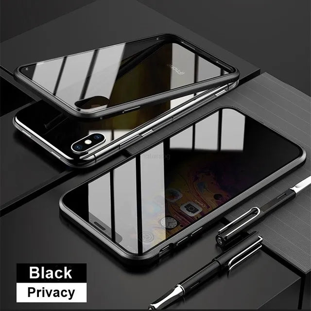 Copy of Magnetic Tempered Glass Privacy Metal Case For iphone 15 14 13 12 XR 11 Pro MAX X 7 8 6 Plus 360 Magnet Antispy Protective Cover