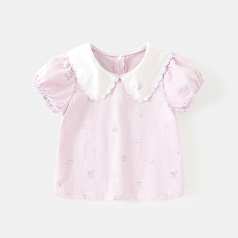 Thin girls' short sleeved top