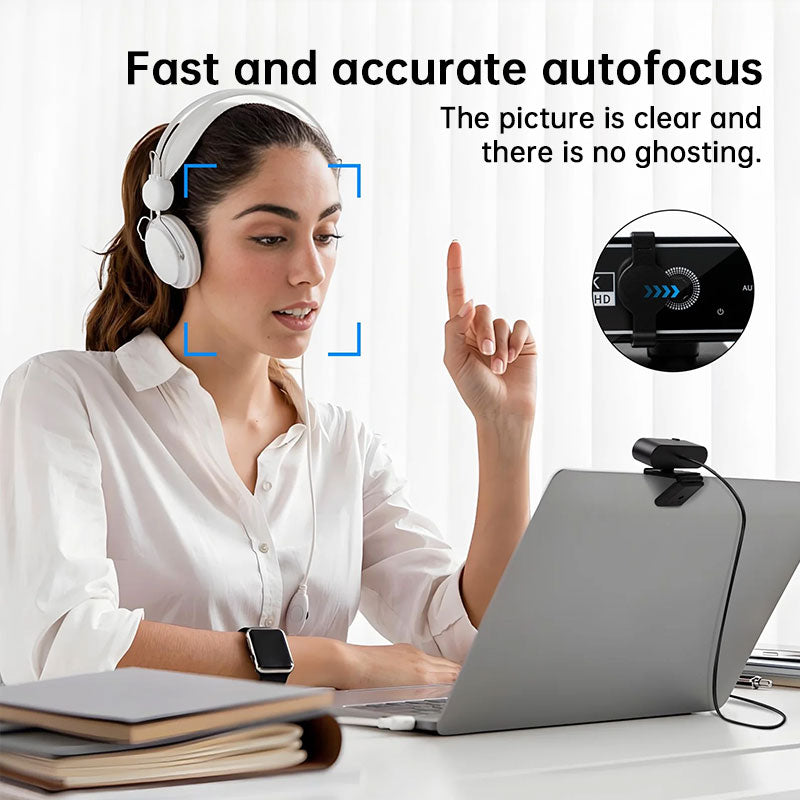 Copia de Mini cámara web USB 4K con micrófono, cámara HD con enfoque automático para PC y laptop, cámara para conferencias 2K/1080P a 30 fps