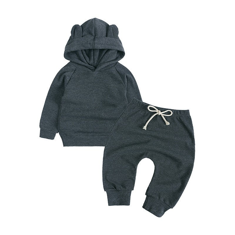 Hooded top and Haren pants two-piece set