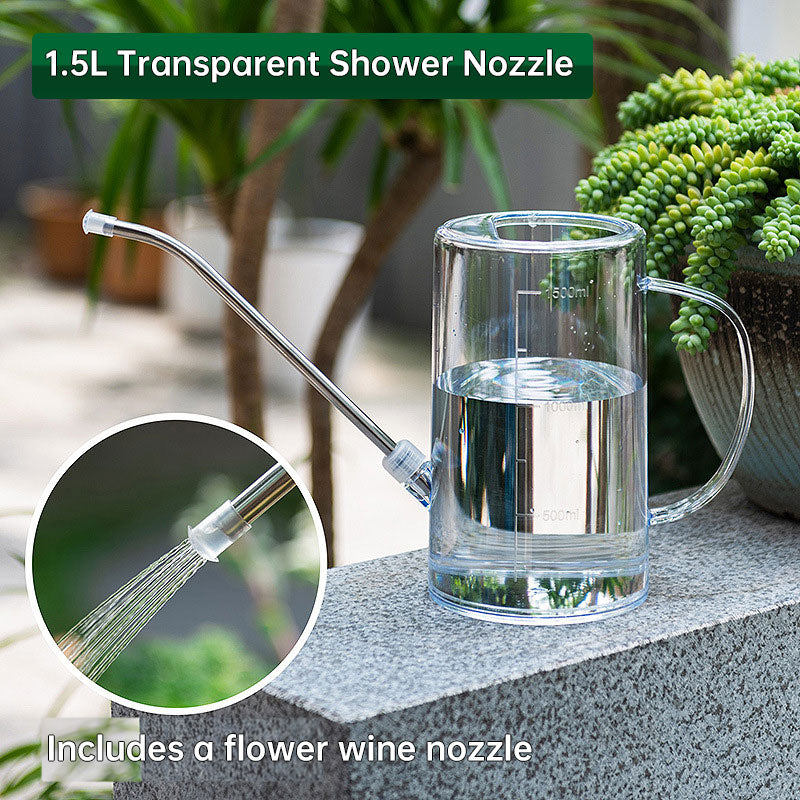 New 1.5L garden watering can, large-capacity detachable watering device, stainless steel long-spout home garden supplies
