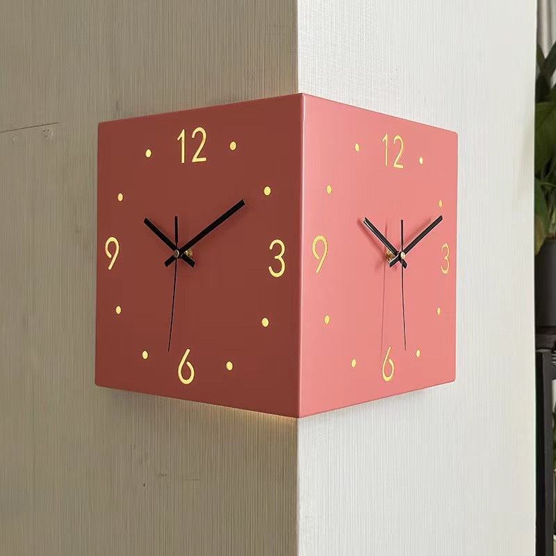 Copy of Nordic Dual‑Glow Corner Clock, Silent LED Wall Clock, Modern Minimalist Home Decor for Living Room Bedroom