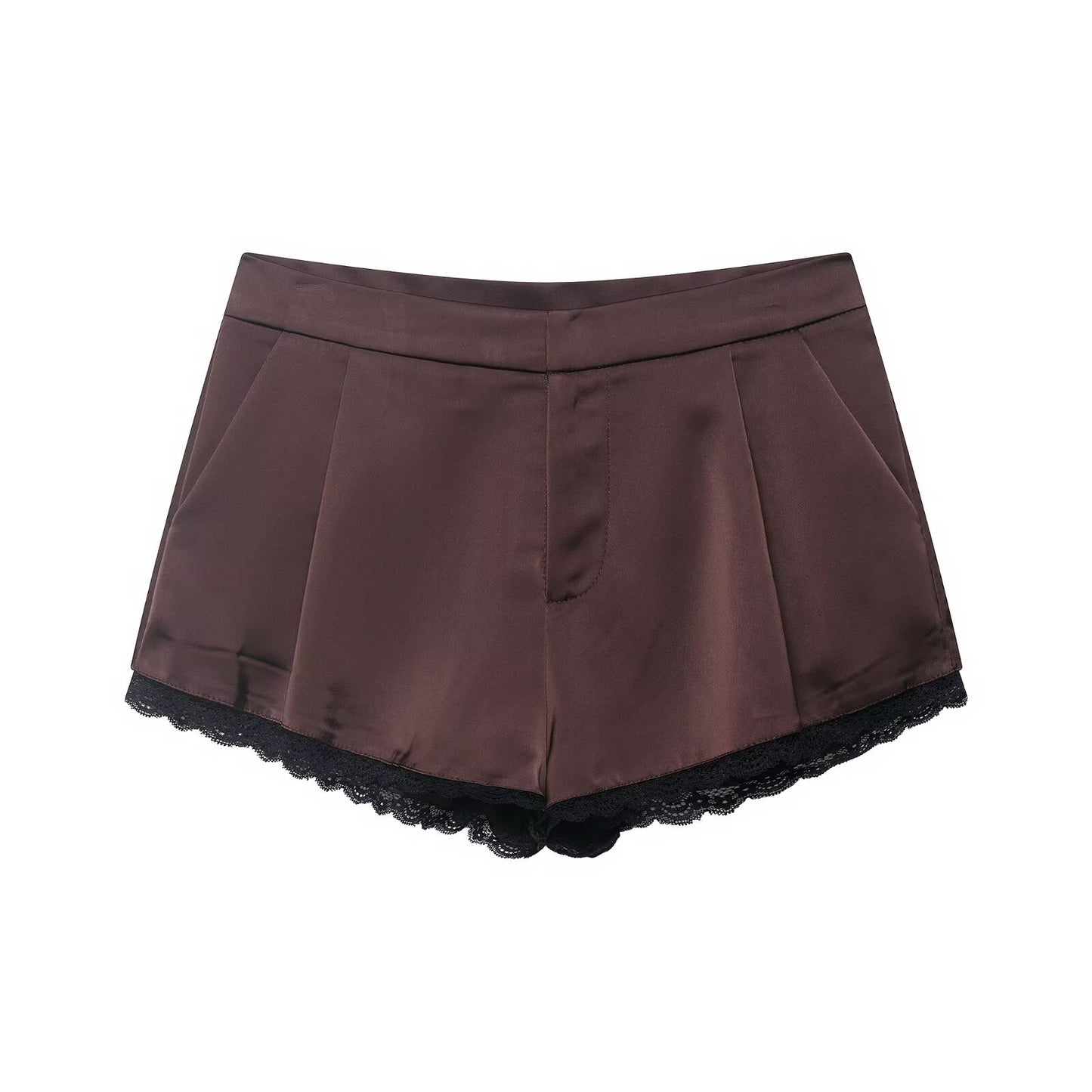 Spicy Girl Lace Satin Texture Shorts