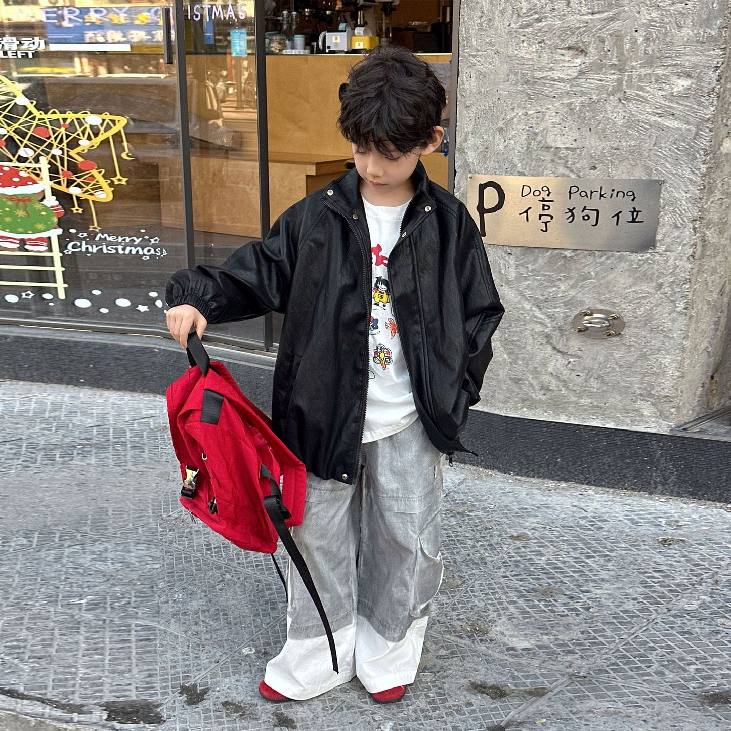 Chaqueta de cuero para niños para hombre