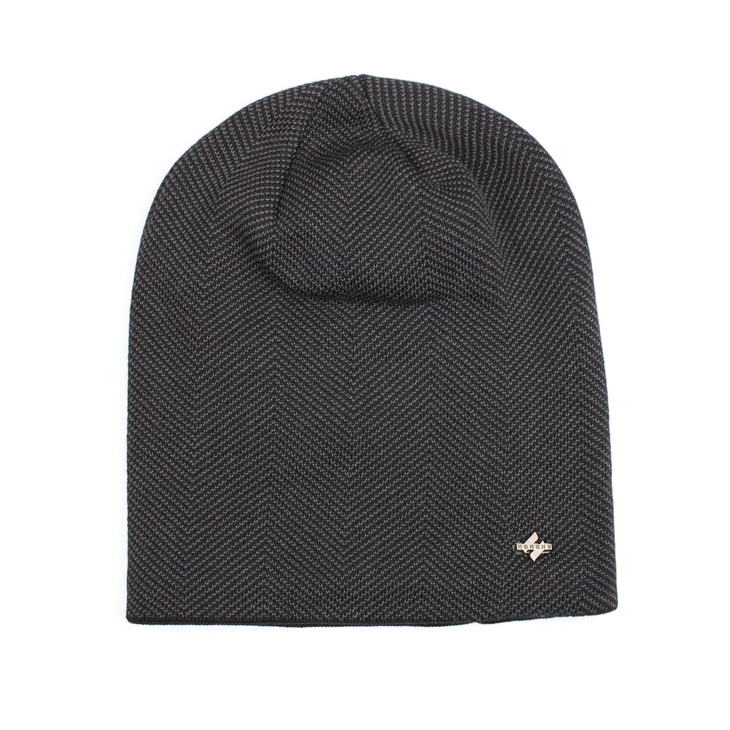 Velvet H-iron label pullover cap knitted yarn cap