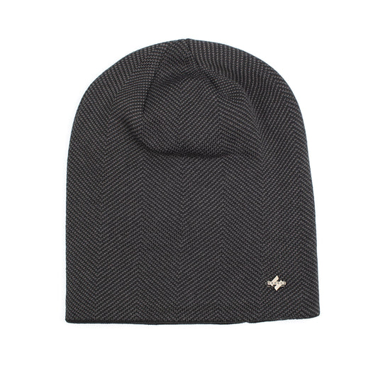 Velvet H-iron label pullover cap knitted yarn cap