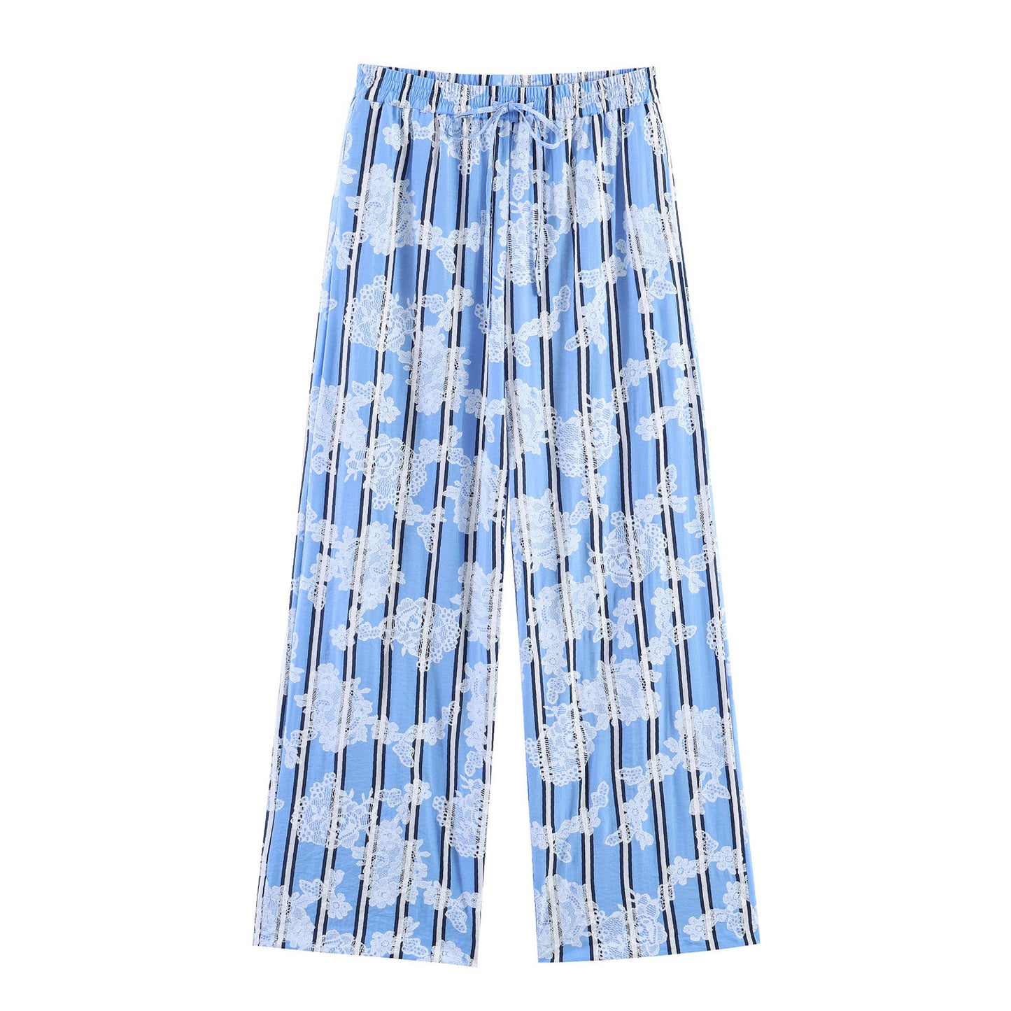 Versatile striped printed loose pants
