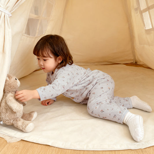 Children's floral children's pajamas two-piece set
