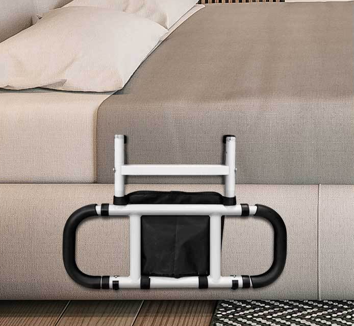 Elderly bedside armrest without punching pregnant woman stands up armrest frame patient foldable bed guardrail