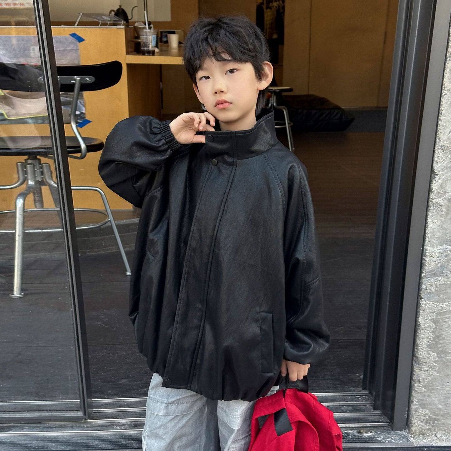 Chaqueta de cuero para niños para hombre