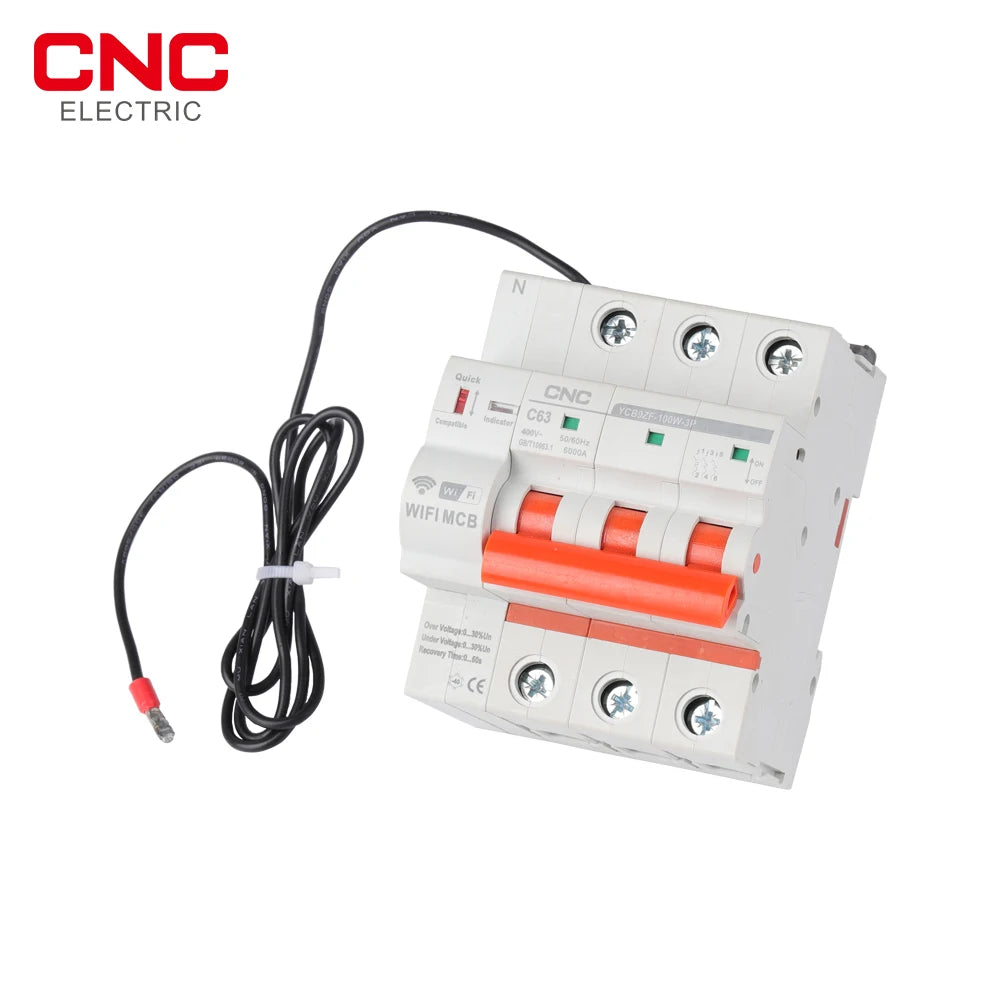 CNC Din Rail Tuya WIFI Circuit Breaker Timer Remote Control APP Smart Automatic Intelligent Interruptor WIFI Switch MCB