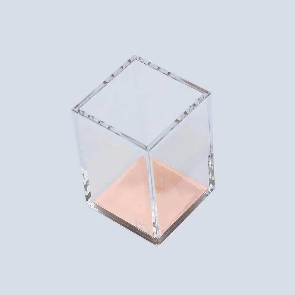 Yellow Gold Acrylic Pen Holder  Organizer + Solar Energy Calculator Desk Kit
