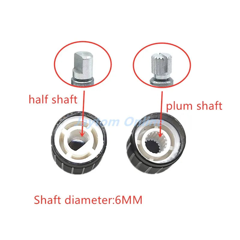 4pcs Black Aluminum alloy Potentiometer/Encoder Knobs Switch Caps 30x17mm 21x17mm 15x17mm Half Shaft Plum Shaft