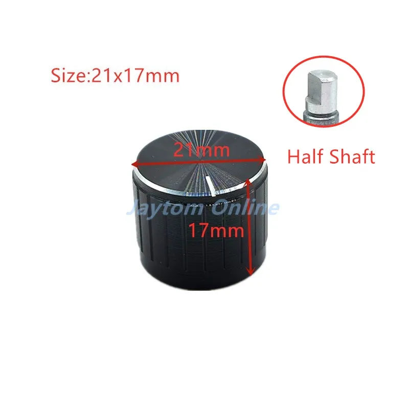 4pcs Black Aluminum alloy Potentiometer/Encoder Knobs Switch Caps 30x17mm 21x17mm 15x17mm Half Shaft Plum Shaft