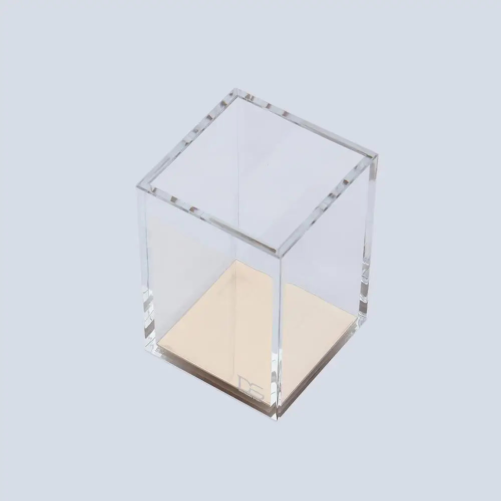 Yellow Gold Acrylic Pen Holder  Organizer + Solar Energy Calculator Desk Kit