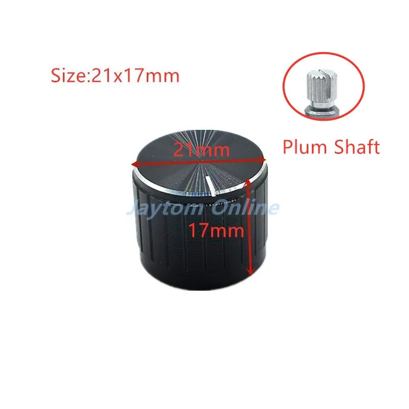 4pcs Black Aluminum alloy Potentiometer/Encoder Knobs Switch Caps 30x17mm 21x17mm 15x17mm Half Shaft Plum Shaft
