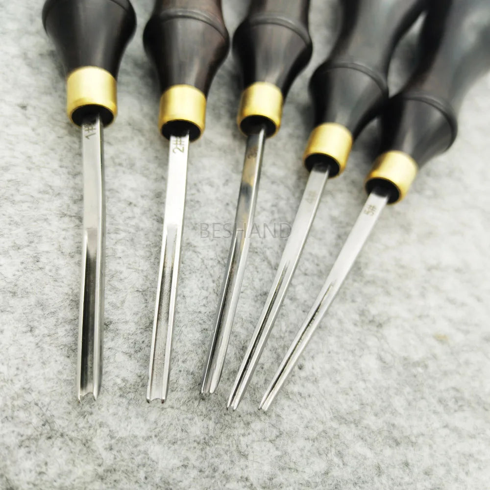 Leather Edge Cutter Beveller Beveling Skiving Knife Steel Sharper 0.6/0/7/1/3/1.8mm Ebony Handle Leather Craft Trimming Tool