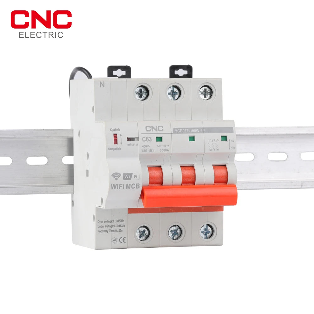 CNC Din Rail Tuya WIFI Circuit Breaker Timer Remote Control APP Smart Automatic Intelligent Interruptor WIFI Switch MCB