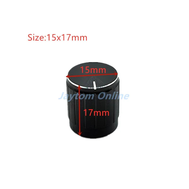 4pcs Black Aluminum alloy Potentiometer/Encoder Knobs Switch Caps 30x17mm 21x17mm 15x17mm Half Shaft Plum Shaft