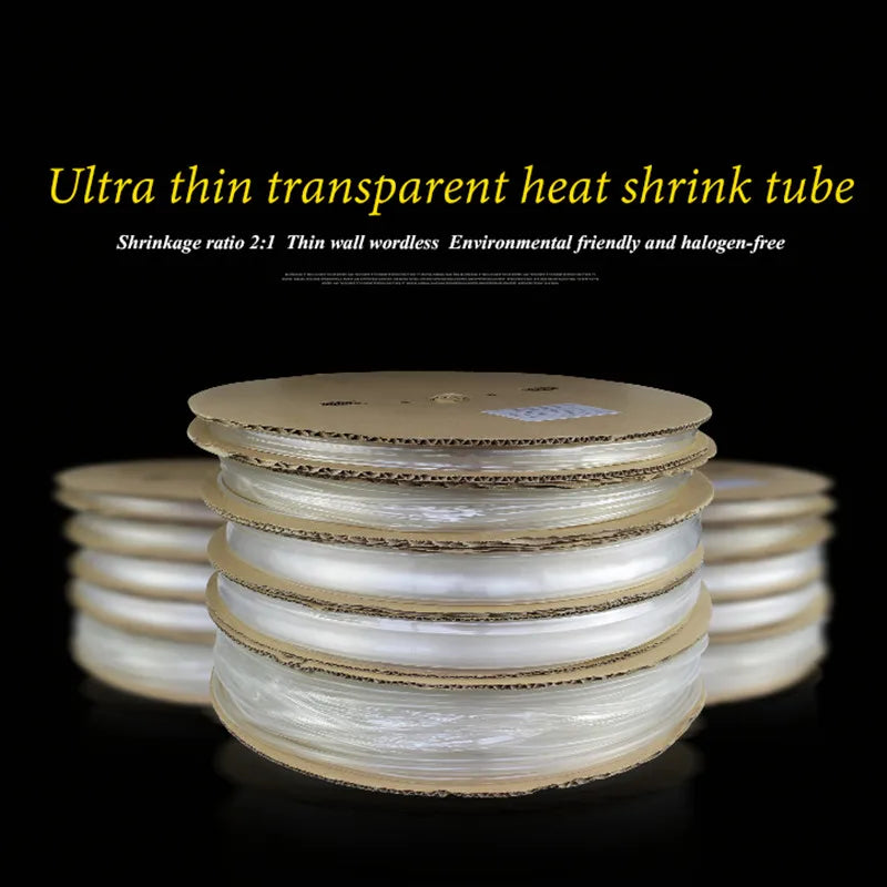 7meters/lot Clear Heat Shrink Tube Transparent Shrinkable Tubing 2:1 8mm 10mm 12mm 14mm 16m 18mm 20mm Cable Sleeve Wrap Wire Kit